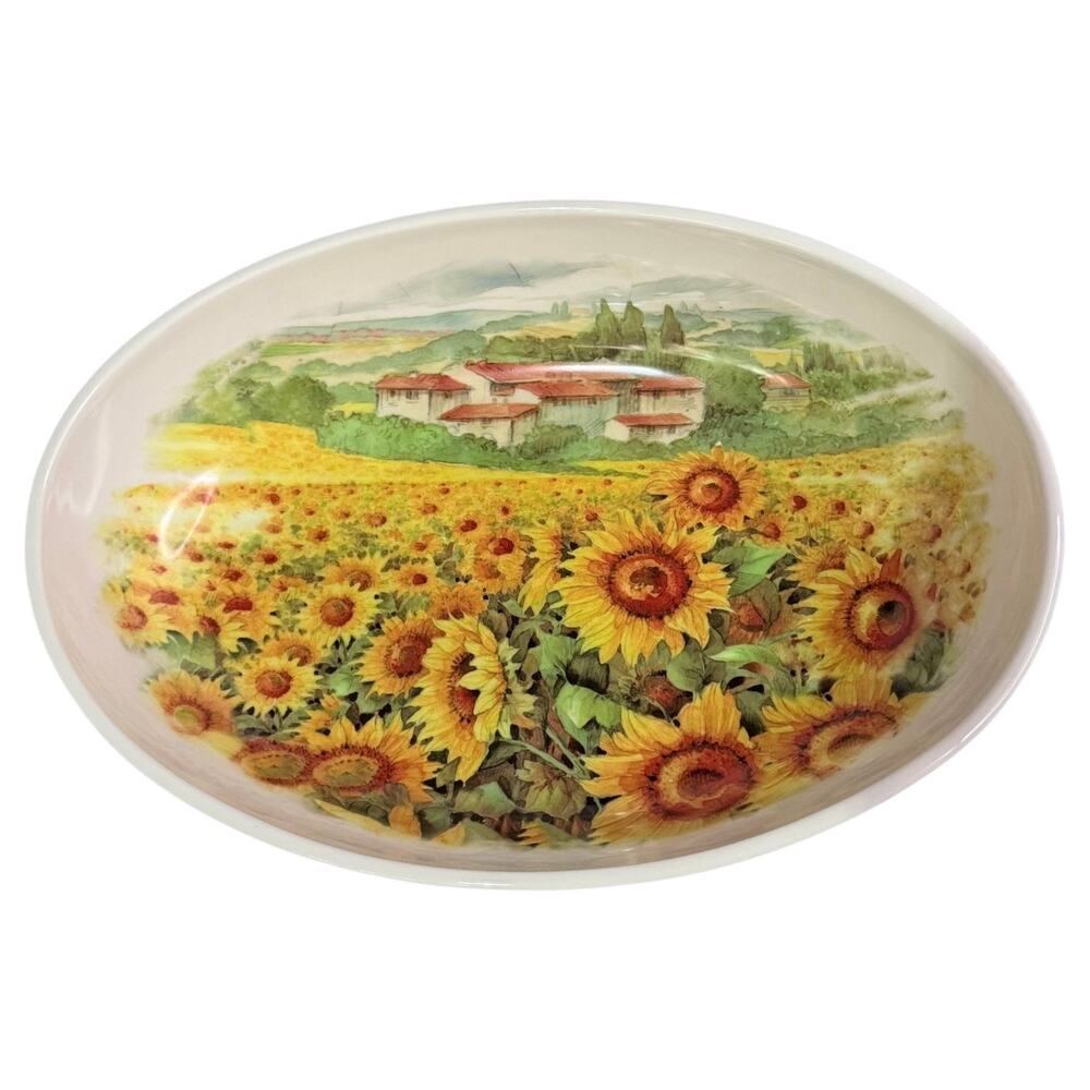 Effetti de Arte Serving Bowl Sunflowers Italian Casa Italy 14" Oval Pasta Dinner